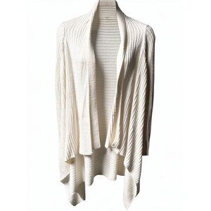 Skinnygirl‎ Womens Draped Front Ribbed Open Front Knit Cardigan Sweater Ivory XS